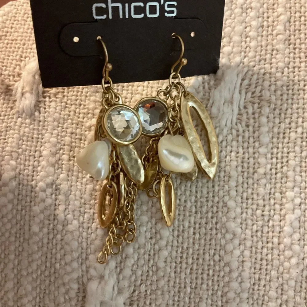 0206-Chico's Gold‎ Dangle Earrings